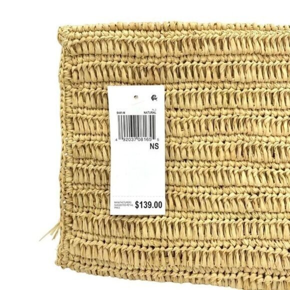 Mar Y Sol Lisette Crocheted Raffia Straw Fringe Clutch - Picture 7 of 13
